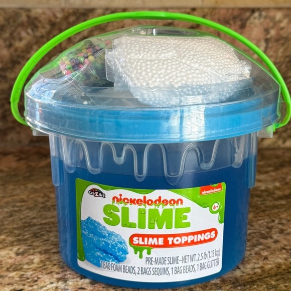 NICKELODEON • Cra-Z-Art 2.5Lb Pre-Made Blue Slime Bucket with Toppings - Picture 6 of 6
